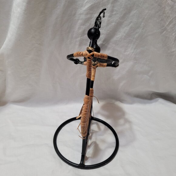 Laurids Lonborg Wrought Iron Rattan Candle Holder Tribal Woman With Girl Read - Picture 5 of 11